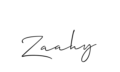 Design your own signature with our free online signature maker. With this signature software, you can create a handwritten (Allison_Script) signature for name Zaahy. Zaahy signature style 2 images and pictures png
