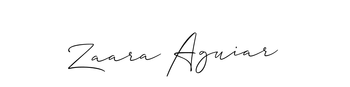 It looks lik you need a new signature style for name Zaara Aguiar. Design unique handwritten (Allison_Script) signature with our free signature maker in just a few clicks. Zaara Aguiar signature style 2 images and pictures png