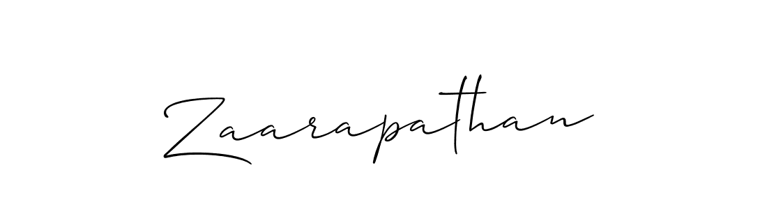 Use a signature maker to create a handwritten signature online. With this signature software, you can design (Allison_Script) your own signature for name Zaarapathan. Zaarapathan signature style 2 images and pictures png