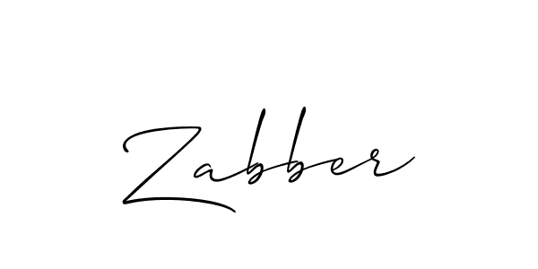 Make a beautiful signature design for name Zabber. With this signature (Allison_Script) style, you can create a handwritten signature for free. Zabber signature style 2 images and pictures png