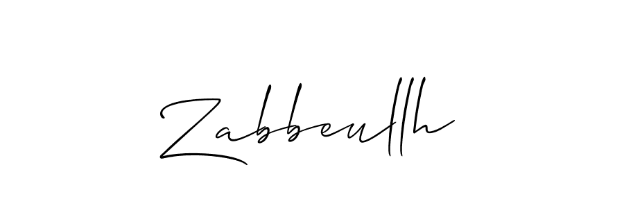 You should practise on your own different ways (Allison_Script) to write your name (Zabbeullh) in signature. don't let someone else do it for you. Zabbeullh signature style 2 images and pictures png
