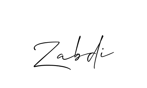 Allison_Script is a professional signature style that is perfect for those who want to add a touch of class to their signature. It is also a great choice for those who want to make their signature more unique. Get Zabdi name to fancy signature for free. Zabdi signature style 2 images and pictures png