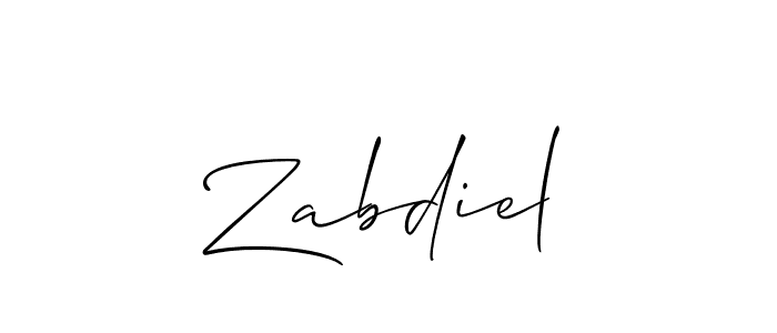 The best way (Allison_Script) to make a short signature is to pick only two or three words in your name. The name Zabdiel include a total of six letters. For converting this name. Zabdiel signature style 2 images and pictures png