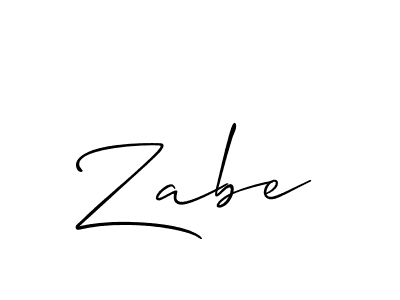 You should practise on your own different ways (Allison_Script) to write your name (Zabe) in signature. don't let someone else do it for you. Zabe signature style 2 images and pictures png