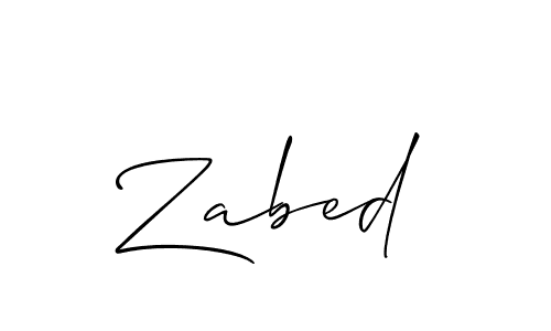 How to make Zabed signature? Allison_Script is a professional autograph style. Create handwritten signature for Zabed name. Zabed signature style 2 images and pictures png