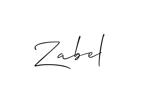 You should practise on your own different ways (Allison_Script) to write your name (Zabel) in signature. don't let someone else do it for you. Zabel signature style 2 images and pictures png