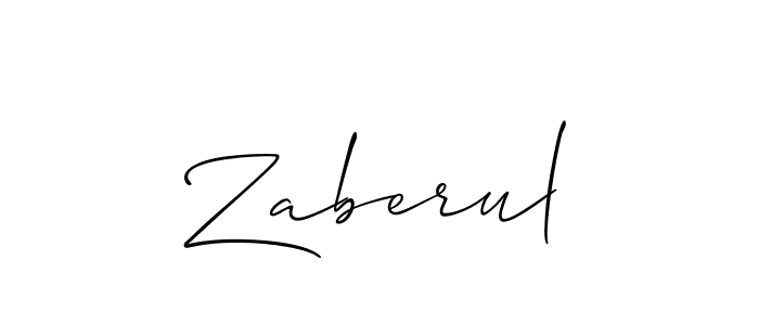 Design your own signature with our free online signature maker. With this signature software, you can create a handwritten (Allison_Script) signature for name Zaberul. Zaberul signature style 2 images and pictures png
