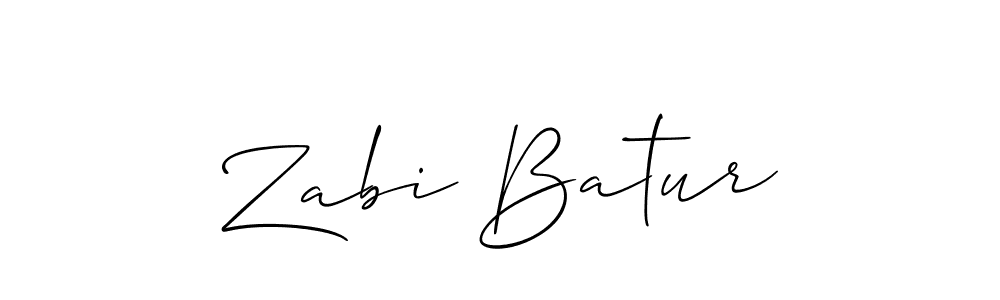 Use a signature maker to create a handwritten signature online. With this signature software, you can design (Allison_Script) your own signature for name Zabi Batur. Zabi Batur signature style 2 images and pictures png