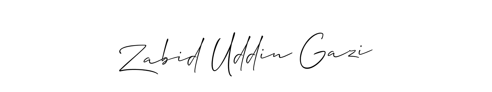 Allison_Script is a professional signature style that is perfect for those who want to add a touch of class to their signature. It is also a great choice for those who want to make their signature more unique. Get Zabid Uddin Gazi name to fancy signature for free. Zabid Uddin Gazi signature style 2 images and pictures png