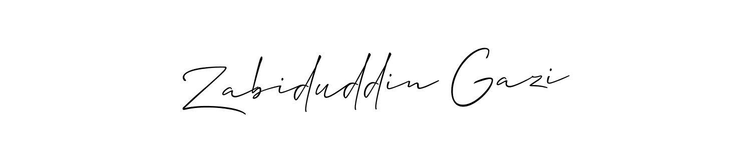 Use a signature maker to create a handwritten signature online. With this signature software, you can design (Allison_Script) your own signature for name Zabiduddin Gazi. Zabiduddin Gazi signature style 2 images and pictures png
