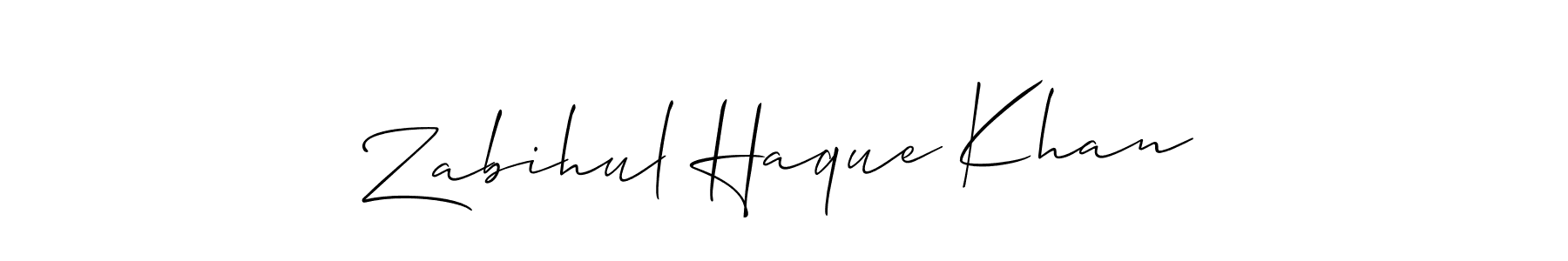 This is the best signature style for the Zabihul Haque Khan name. Also you like these signature font (Allison_Script). Mix name signature. Zabihul Haque Khan signature style 2 images and pictures png