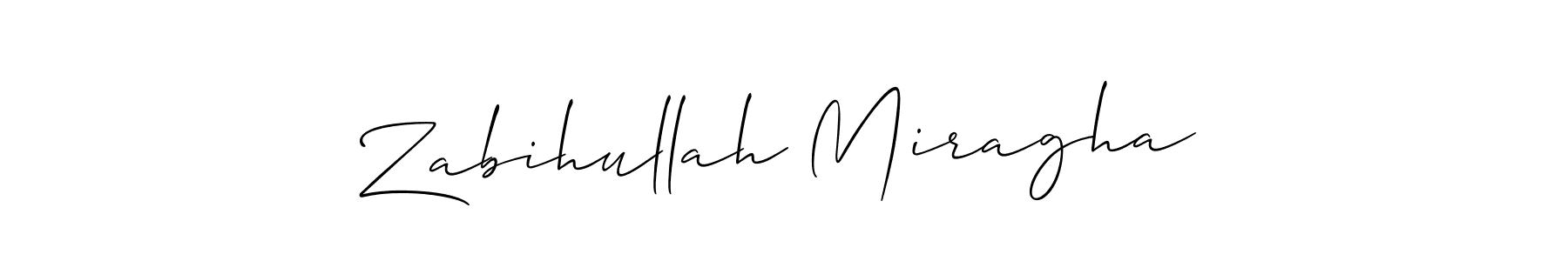 Use a signature maker to create a handwritten signature online. With this signature software, you can design (Allison_Script) your own signature for name Zabihullah Miragha. Zabihullah Miragha signature style 2 images and pictures png