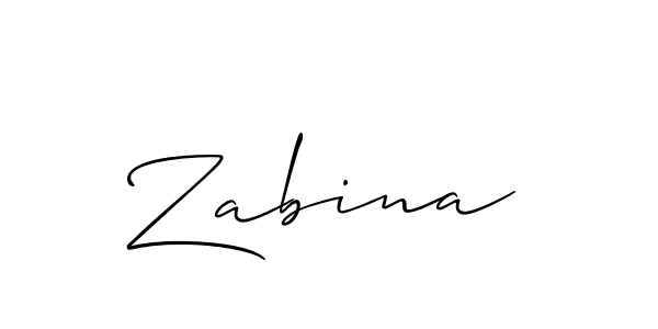 Best and Professional Signature Style for Zabina. Allison_Script Best Signature Style Collection. Zabina signature style 2 images and pictures png