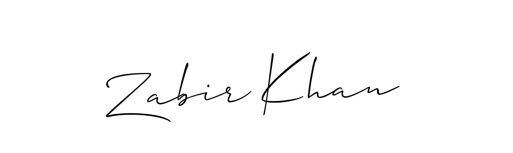 Create a beautiful signature design for name Zabir Khan. With this signature (Allison_Script) fonts, you can make a handwritten signature for free. Zabir Khan signature style 2 images and pictures png