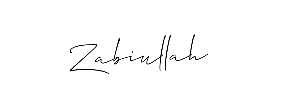 Use a signature maker to create a handwritten signature online. With this signature software, you can design (Allison_Script) your own signature for name Zabiullah. Zabiullah signature style 2 images and pictures png