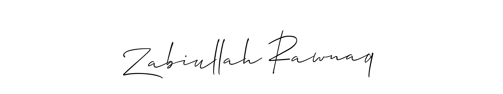 Use a signature maker to create a handwritten signature online. With this signature software, you can design (Allison_Script) your own signature for name Zabiullah Rawnaq. Zabiullah Rawnaq signature style 2 images and pictures png