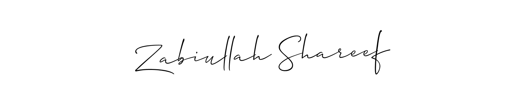 This is the best signature style for the Zabiullah Shareef name. Also you like these signature font (Allison_Script). Mix name signature. Zabiullah Shareef signature style 2 images and pictures png