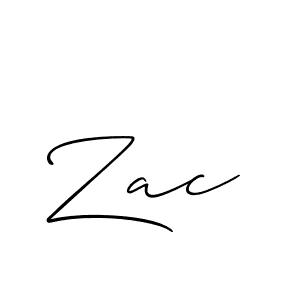 Design your own signature with our free online signature maker. With this signature software, you can create a handwritten (Allison_Script) signature for name Zac. Zac signature style 2 images and pictures png