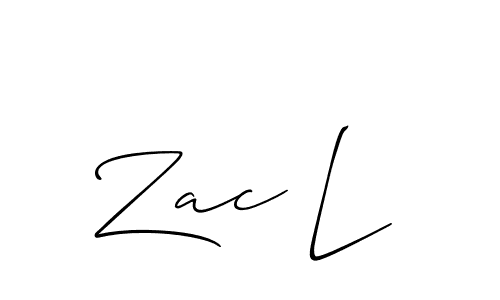 Design your own signature with our free online signature maker. With this signature software, you can create a handwritten (Allison_Script) signature for name Zac L. Zac L signature style 2 images and pictures png