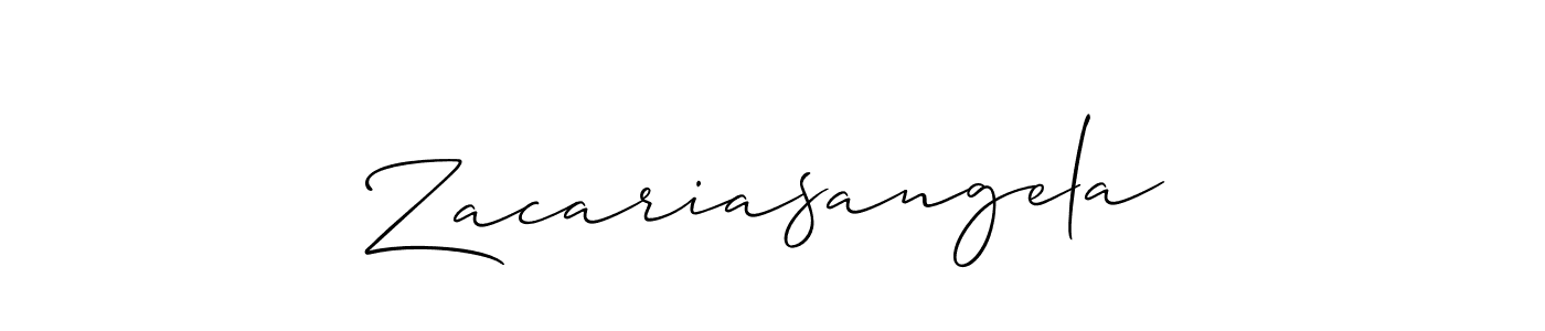 Use a signature maker to create a handwritten signature online. With this signature software, you can design (Allison_Script) your own signature for name Zacariasangela. Zacariasangela signature style 2 images and pictures png