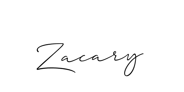 Make a beautiful signature design for name Zacary. With this signature (Allison_Script) style, you can create a handwritten signature for free. Zacary signature style 2 images and pictures png