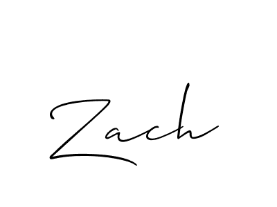 How to make Zach signature? Allison_Script is a professional autograph style. Create handwritten signature for Zach name. Zach signature style 2 images and pictures png