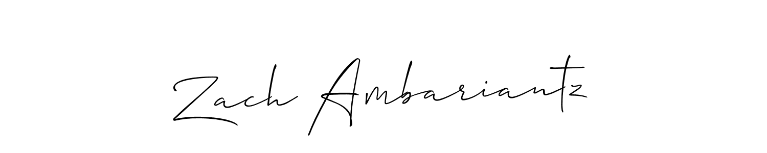 Create a beautiful signature design for name Zach Ambariantz. With this signature (Allison_Script) fonts, you can make a handwritten signature for free. Zach Ambariantz signature style 2 images and pictures png