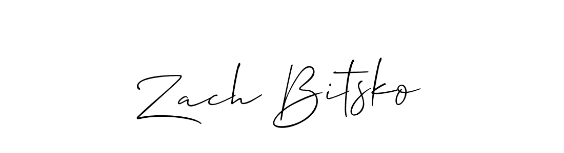 Zach Bitsko stylish signature style. Best Handwritten Sign (Allison_Script) for my name. Handwritten Signature Collection Ideas for my name Zach Bitsko. Zach Bitsko signature style 2 images and pictures png