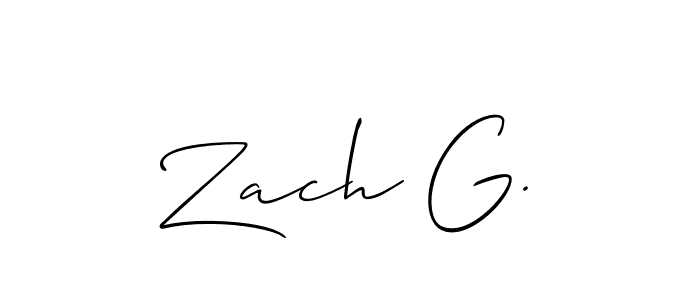 Design your own signature with our free online signature maker. With this signature software, you can create a handwritten (Allison_Script) signature for name Zach G.. Zach G. signature style 2 images and pictures png