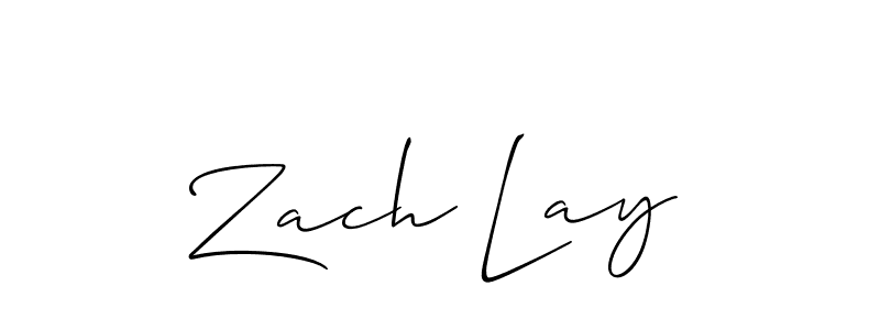 The best way (Allison_Script) to make a short signature is to pick only two or three words in your name. The name Zach Lay include a total of six letters. For converting this name. Zach Lay signature style 2 images and pictures png