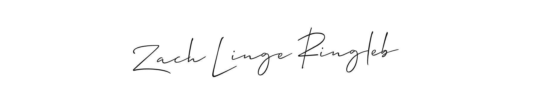 The best way (Allison_Script) to make a short signature is to pick only two or three words in your name. The name Zach Linge Ringleb include a total of six letters. For converting this name. Zach Linge Ringleb signature style 2 images and pictures png