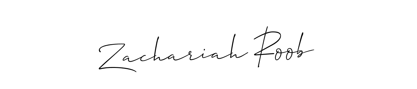 How to make Zachariah Roob signature? Allison_Script is a professional autograph style. Create handwritten signature for Zachariah Roob name. Zachariah Roob signature style 2 images and pictures png