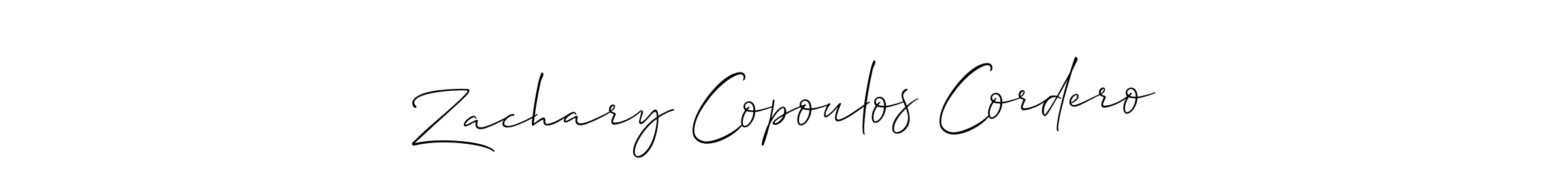 Make a beautiful signature design for name Zachary Copoulos Cordero. Use this online signature maker to create a handwritten signature for free. Zachary Copoulos Cordero signature style 2 images and pictures png