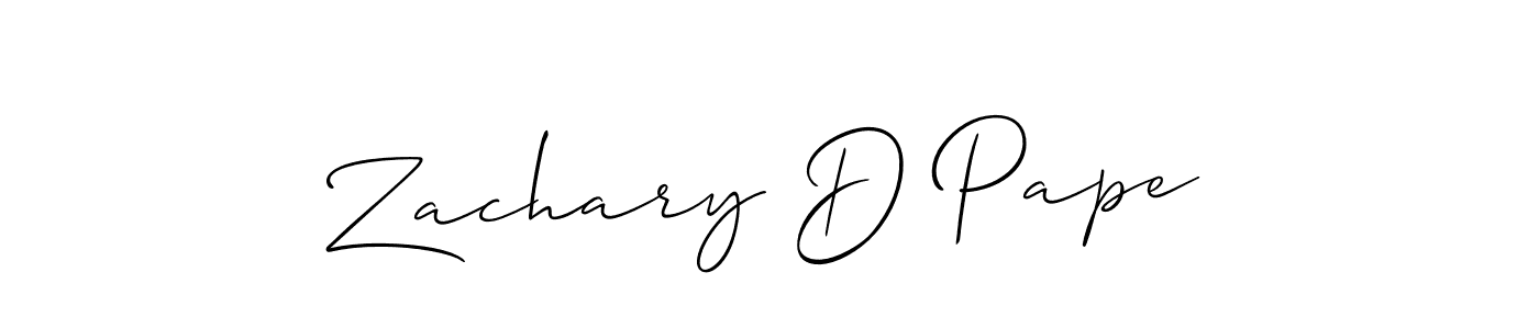 Also You can easily find your signature by using the search form. We will create Zachary D Pape name handwritten signature images for you free of cost using Allison_Script sign style. Zachary D Pape signature style 2 images and pictures png