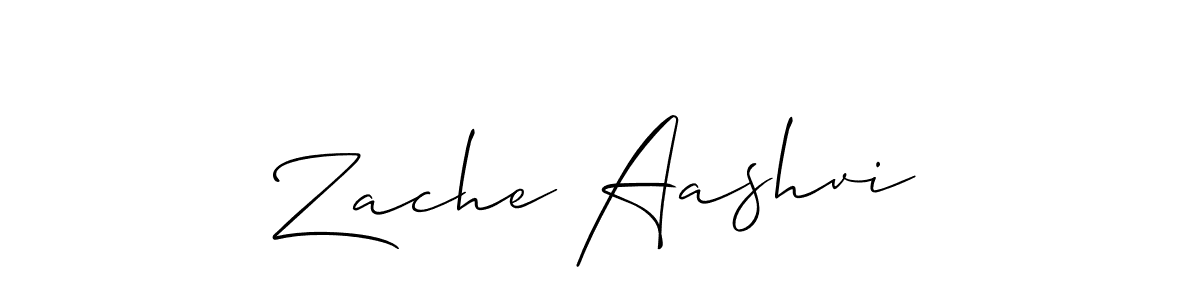 Design your own signature with our free online signature maker. With this signature software, you can create a handwritten (Allison_Script) signature for name Zache Aashvi. Zache Aashvi signature style 2 images and pictures png