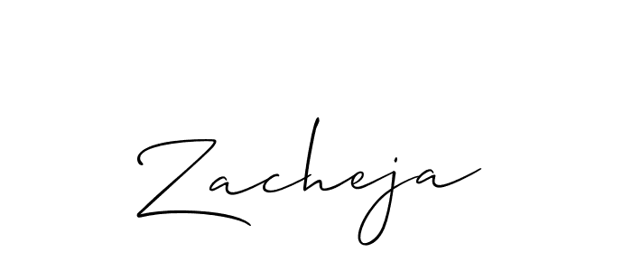 The best way (Allison_Script) to make a short signature is to pick only two or three words in your name. The name Zacheja include a total of six letters. For converting this name. Zacheja signature style 2 images and pictures png