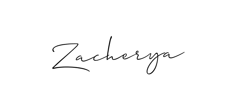 How to make Zacherya name signature. Use Allison_Script style for creating short signs online. This is the latest handwritten sign. Zacherya signature style 2 images and pictures png
