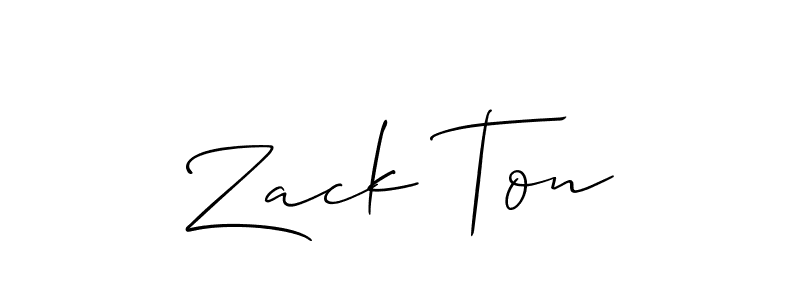 The best way (Allison_Script) to make a short signature is to pick only two or three words in your name. The name Zack Ton include a total of six letters. For converting this name. Zack Ton signature style 2 images and pictures png