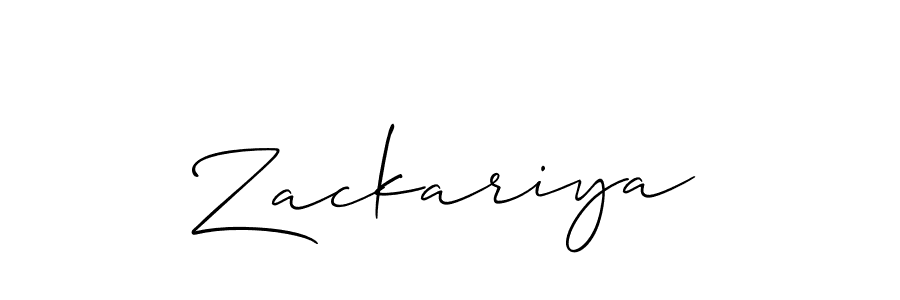 Design your own signature with our free online signature maker. With this signature software, you can create a handwritten (Allison_Script) signature for name Zackariya. Zackariya signature style 2 images and pictures png