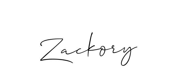 Use a signature maker to create a handwritten signature online. With this signature software, you can design (Allison_Script) your own signature for name Zackory. Zackory signature style 2 images and pictures png