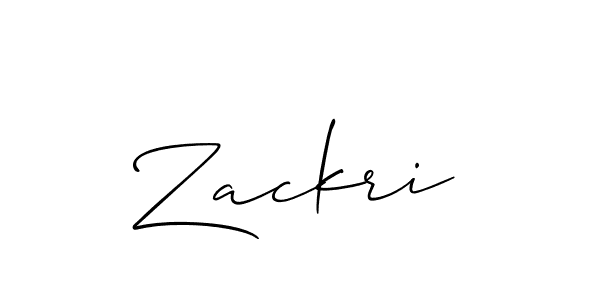 The best way (Allison_Script) to make a short signature is to pick only two or three words in your name. The name Zackri include a total of six letters. For converting this name. Zackri signature style 2 images and pictures png