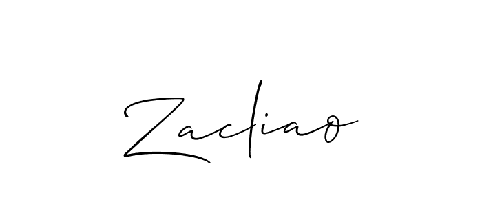 Use a signature maker to create a handwritten signature online. With this signature software, you can design (Allison_Script) your own signature for name Zacliao. Zacliao signature style 2 images and pictures png
