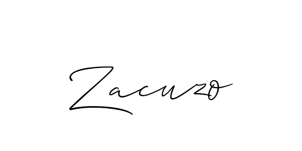 It looks lik you need a new signature style for name Zacuzo. Design unique handwritten (Allison_Script) signature with our free signature maker in just a few clicks. Zacuzo signature style 2 images and pictures png