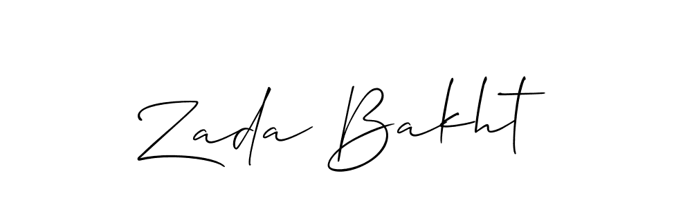 Use a signature maker to create a handwritten signature online. With this signature software, you can design (Allison_Script) your own signature for name Zada Bakht. Zada Bakht signature style 2 images and pictures png