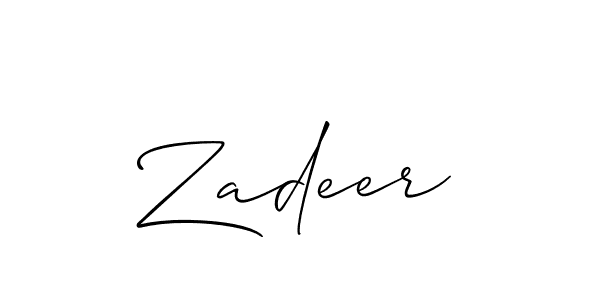 The best way (Allison_Script) to make a short signature is to pick only two or three words in your name. The name Zadeer include a total of six letters. For converting this name. Zadeer signature style 2 images and pictures png