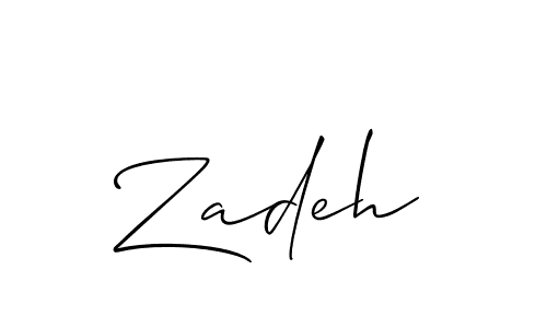 Use a signature maker to create a handwritten signature online. With this signature software, you can design (Allison_Script) your own signature for name Zadeh. Zadeh signature style 2 images and pictures png