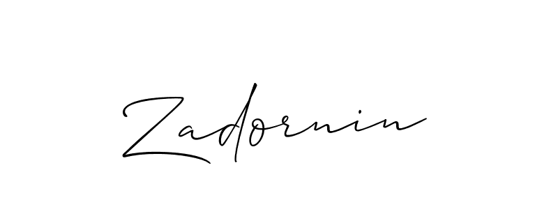 Make a beautiful signature design for name Zadornin. With this signature (Allison_Script) style, you can create a handwritten signature for free. Zadornin signature style 2 images and pictures png