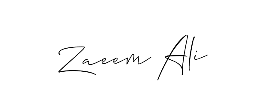 How to make Zaeem Ali signature? Allison_Script is a professional autograph style. Create handwritten signature for Zaeem Ali name. Zaeem Ali signature style 2 images and pictures png