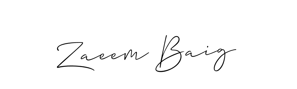 Best and Professional Signature Style for Zaeem Baig. Allison_Script Best Signature Style Collection. Zaeem Baig signature style 2 images and pictures png