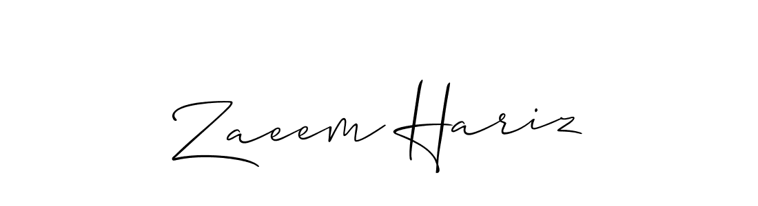 Also You can easily find your signature by using the search form. We will create Zaeem Hariz name handwritten signature images for you free of cost using Allison_Script sign style. Zaeem Hariz signature style 2 images and pictures png